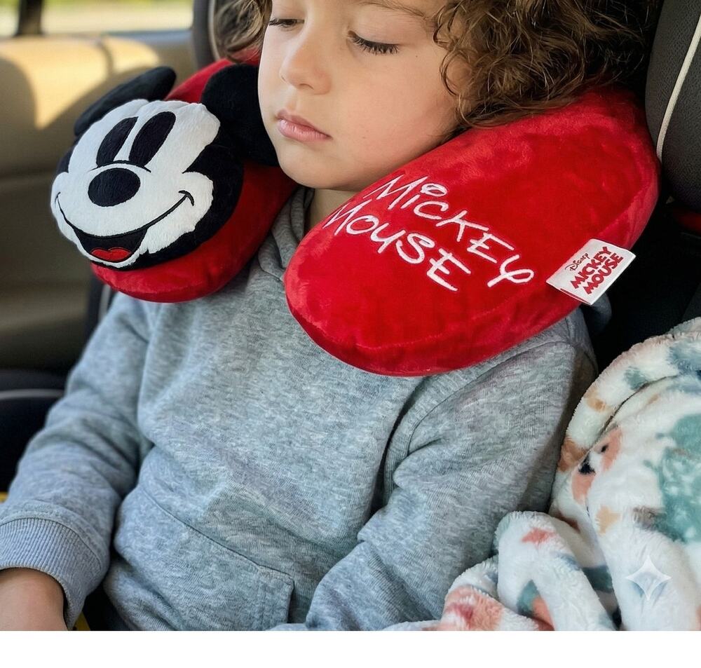 3D Mickey Mouse Neck Pillow Head Rest Red Black White Travel Accessory 12"